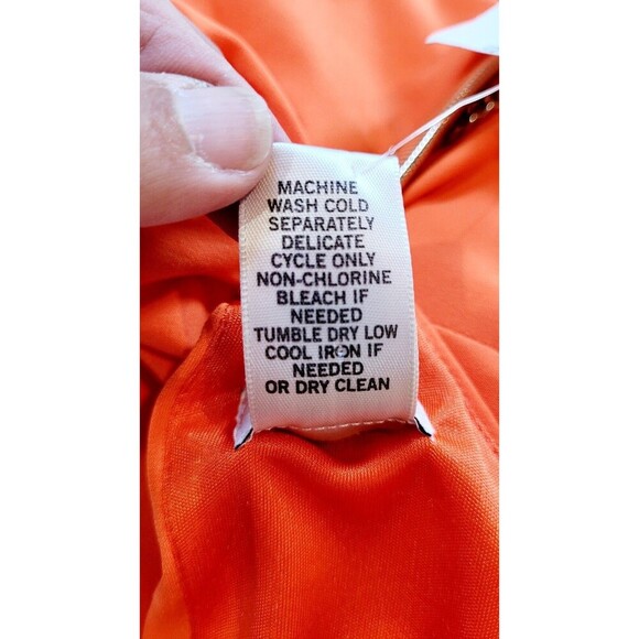 CACHE Orange Drop Waist Halter Layered Dress Sleeveless Stretch Women's 6 NWT - Picture 11 of 11